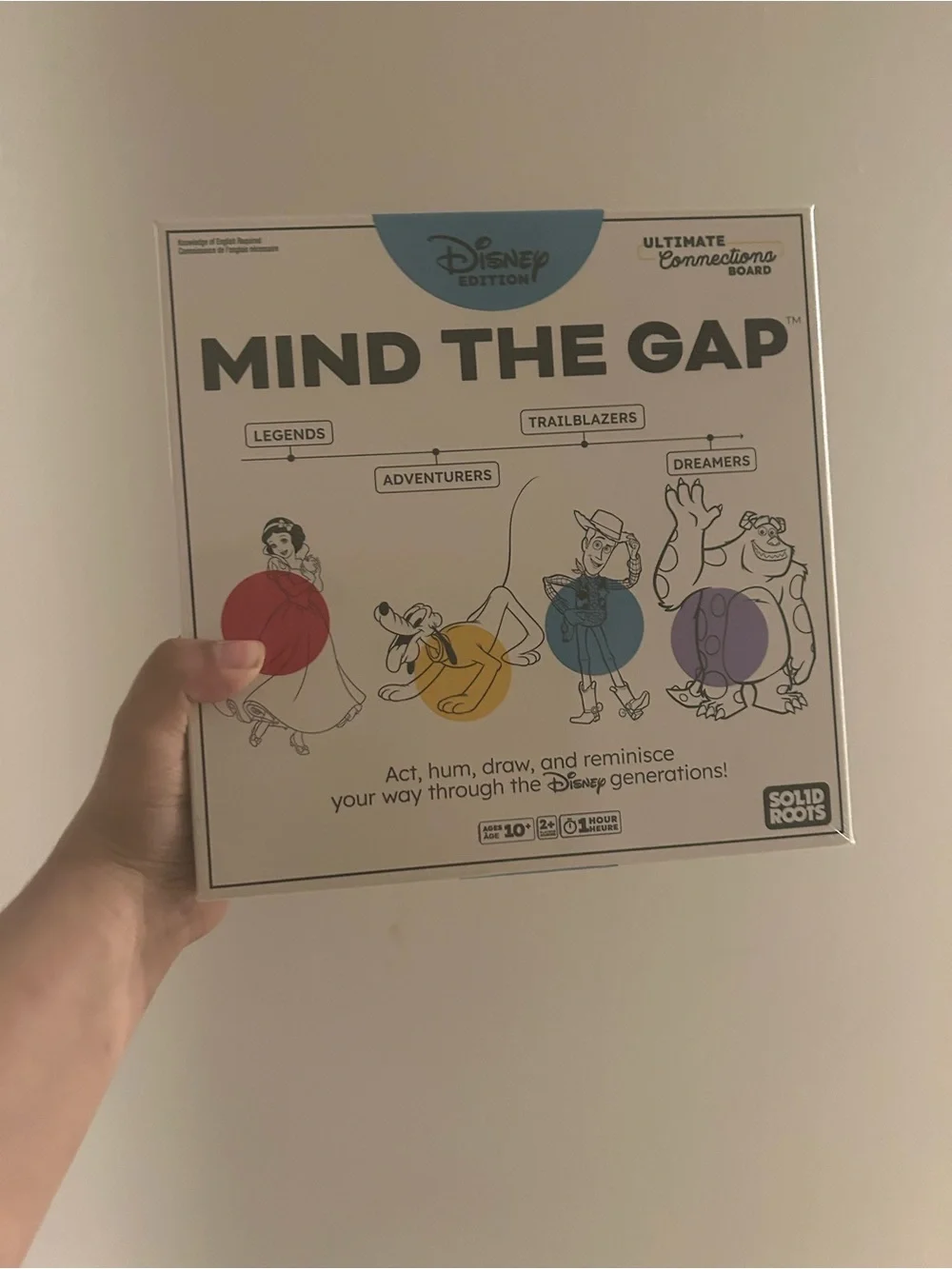 Disney Edition Mind The Gap Trivia Game - White with Red, Yellow, Blue, Purple